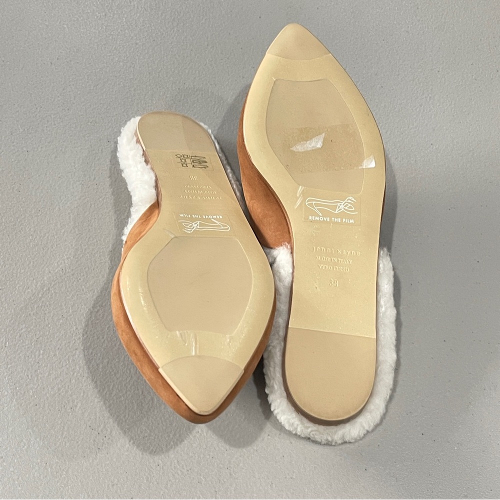 Jenni Kayne Shearling Lined Pointed Toe Mule Waln… - image 4